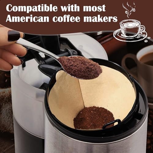 100 Count #4 Cone Coffee Filters 8-12 Cup, Natural Coffee Filters