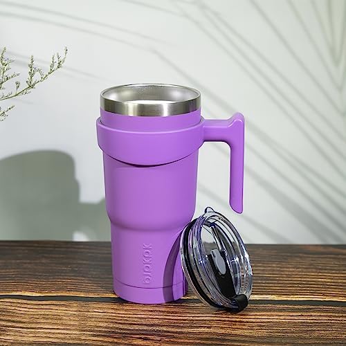 BJPKPK 40 oz Tumbler with Handle & Straw, Insulated Stainless Steel Mug