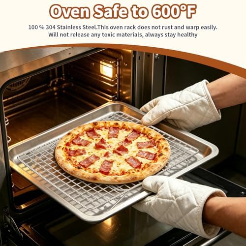 2-Tier 304 Stainless Steel Cooling Rack for Baking, 13"x9"x2.17"