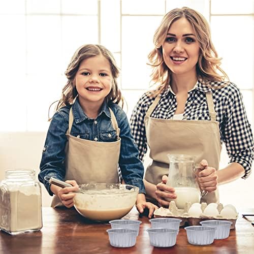 100Pcs Aluminum Cups with Lids,5oz Disposable Ramekin Baking Cups Muffin Liners Mini Pie Pans Foil Cupcake Containers for Christmas Party Wedding,Silver