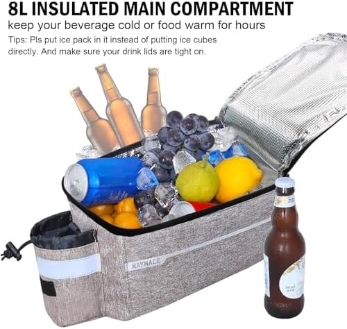 RAYMACE Bike Rear Rack Bag, Bike Trunk Cooler Bag