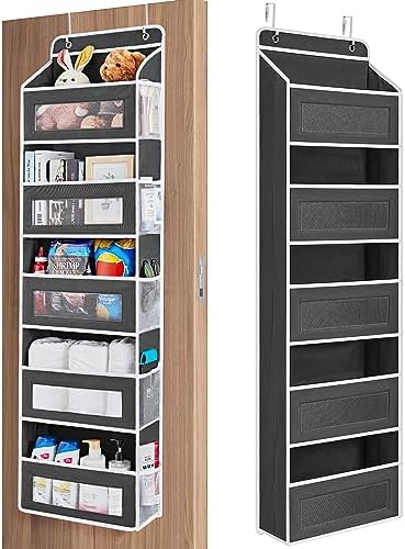 JARLINK Over the Door Organizer for Bedroom, Pantry Bathroom, 5 Shelf Black