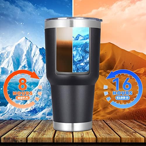 DOMICARE 30 oz Tumbler with Lid and Straw, Stainless Steel Tumblers Bulk, Insulated Vacuum Double Wall Travel Coffee Mug, Durable Powder Coated Tumbler Cups (Black, 12)