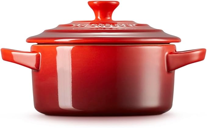Le Creuset Stoneware Mini Round Cocotte, 8 oz., Cerise