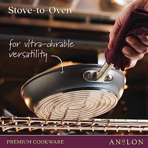 Anolon Accolade Forged Hard Anodized Nonstick Frying Pans/Skillet Set, 8 Inch and 10 Inch - Moonstone Gray