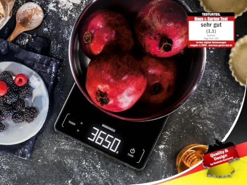 Soehnle Page Profi 100, Digital Food Scale for Cooking and Meal Prep, Kitchen Weighing Scale with LCD Screen, Food Scales Weighing up to 15 kg