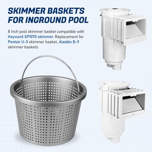 8" Aluminum Pool Skimmer Basket for Pentair U-3,Hayward SP1070 Pool Skimmer
