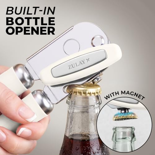 Zulay Kitchen Stainless Steel Swing Open Manual Can Opener Comfortable Grip