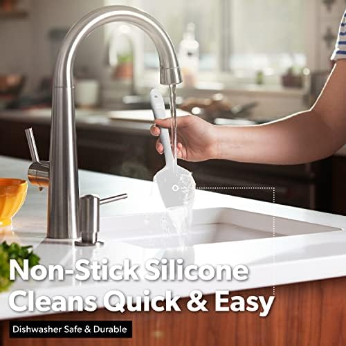 DI ORO Silicone Spatula Set - 600F Heat Resistant, 3-Pc Stone