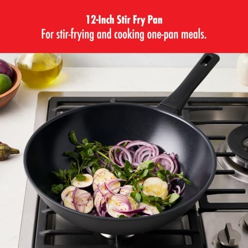 ZWILLING Madura Plus Ceramic 12-Inch Fry Pan, Titanium-Reinforced Ceramic Nonstick Frying Pan, Aluminum Skillet, Dishwasher Safe Cookware, Matte Black