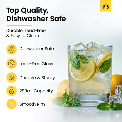 LEMONSODA Premium Highball 12oz/15oz Glass Sets - Elegant Tom Collins Glasses - Tall Water Drinking Glasses - Bar Glassware for Mojito, Whiskey, Cocktail (10oz, Set of 24)