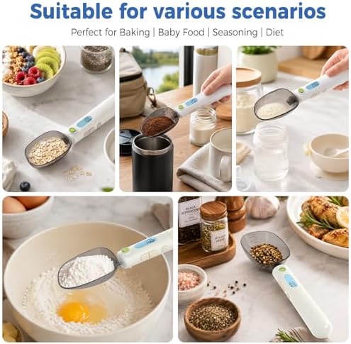 Digital Measuring Spoon Scale Rechargeable, 0.1g High Precision Gram Spoon