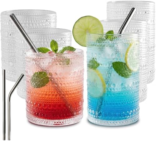 CycleMore Set of 12 Drinking Glasses, Clear 12 oz & 10 oz Cocktail Cups