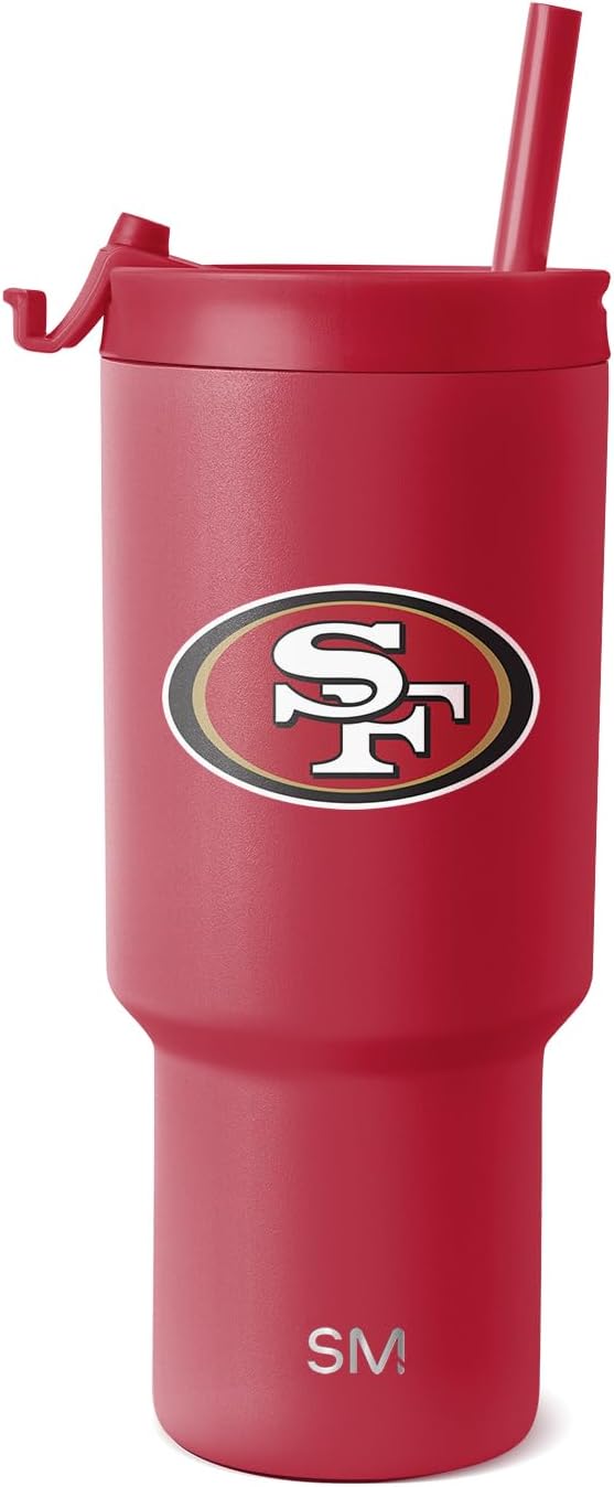 Simple Modern Officially Licensed NFL 30oz Tumbler with Flip Lid and Straws | Football Insulated Stainless Steel Cup | Gifts for Men Women | Trek Collection