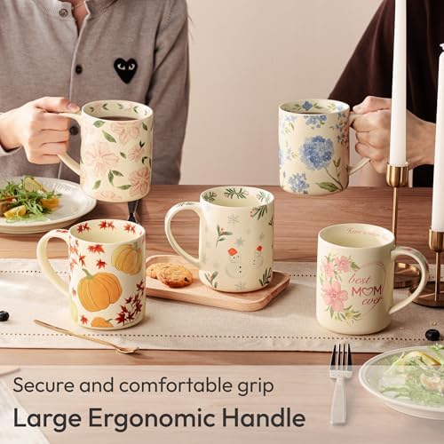 18 oz Large Ceramic Coffee Mug, Porcelain Tea Cup with Big Handle