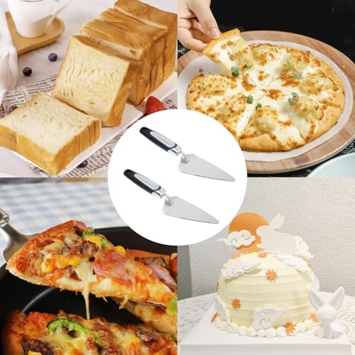 2 Pack Pie Server Cake Cutter Slicer Stainless Steel Black