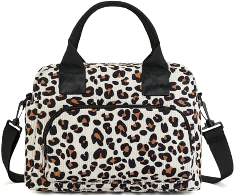Lunch Bag Women Lunch Box for Women Adult Cute Insulated Lunch Bag Lager Cooler Lunch Tote Bags for Work Picnic (Leopard)