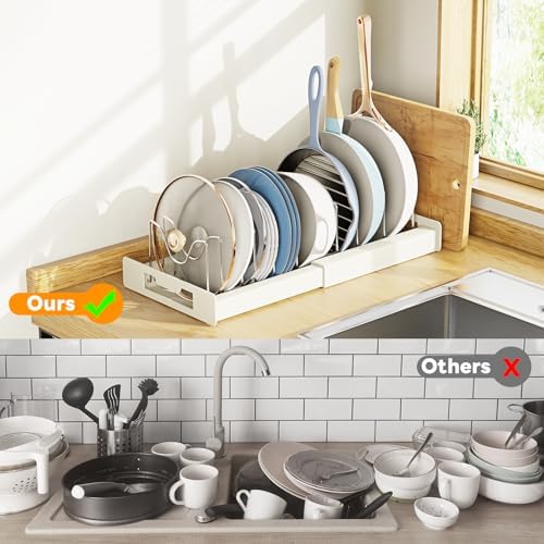Dayacoco Pot and Pan Organizer, Expandable Pot Organizers Inside Cabinet