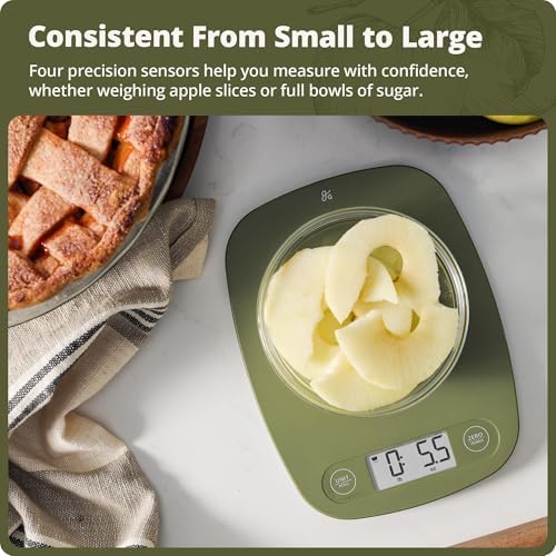 Greater Goods Food Scale, Slim & Compact Build, 1g Precision (Moss Green)
