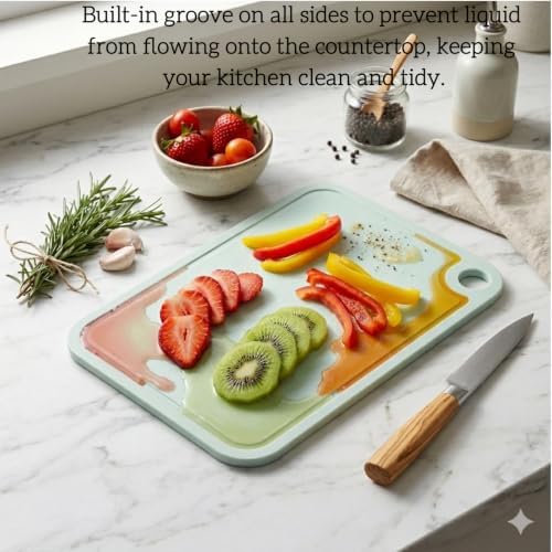 11.8 X 8.5 inch Plastic Mini Cutting Board High-Density Non-Slip Chopping Board for Kitchen BPA-Free Small Cutting Boards Dishwasher Safe