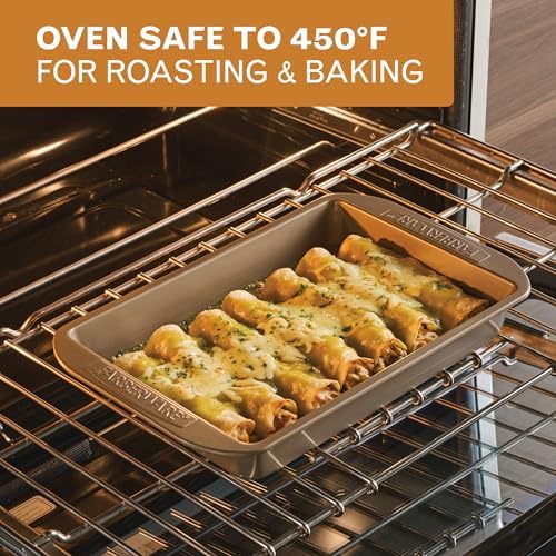 Farberware Nonstick Rectangular Cake Pan, 9x13 Baking Pan, Mocha