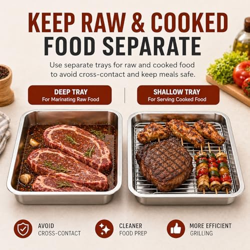 Grill Prep & Serve Tray Set with Lids 5-Piece Grill Carry System