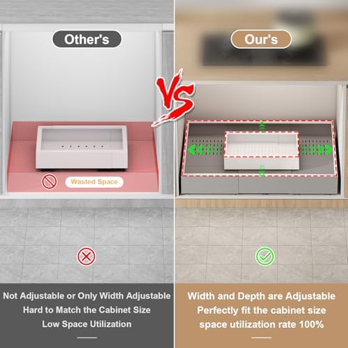 Fokyfok 2Pc Pull out Cabinet Organizer,11"-18"W,10"-13"D,Expandable