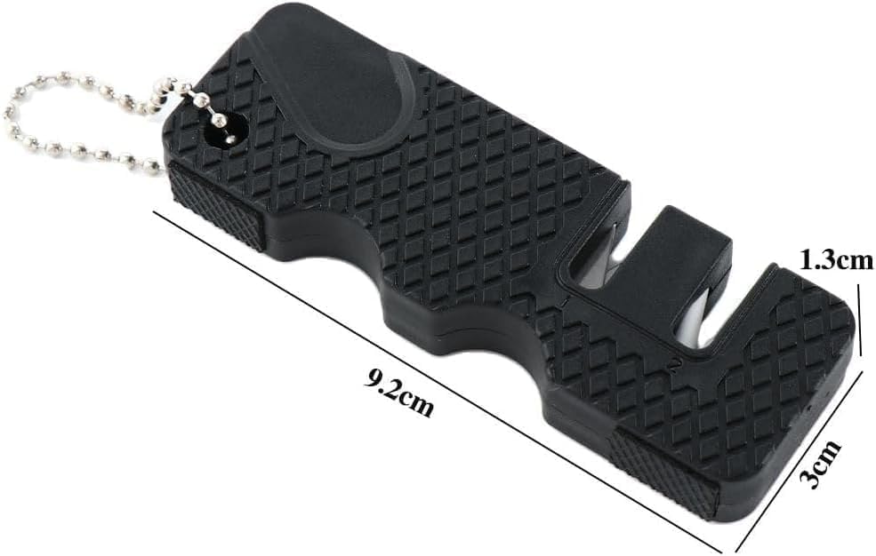 2Pcs Black Pocket Knife Sharpener, Handheld Keychain Sharpening Tool For Outdoor Camping Kitchen Knives Accessories Kitchen Utensils and Gadgets