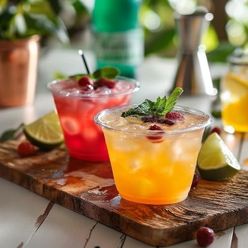 TashiBox 9 oz Crystal Clear Plastic Cups - 200 Pack, Disposable, Weddings & Parties Supplies, Ideal for Cocktails, Iced Coffee, Beverages, BPA-Free Tumblers
