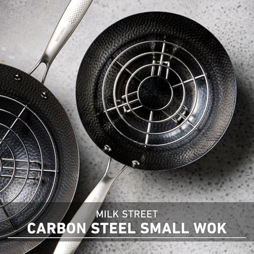 Milk Street 3-Piece 10.5-Inch Small Hammered Carbon Steel Wok