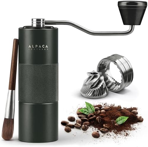 Manual Coffee Grinder, Adjustable Conical Burr, Espresso - Alpaca Ventures