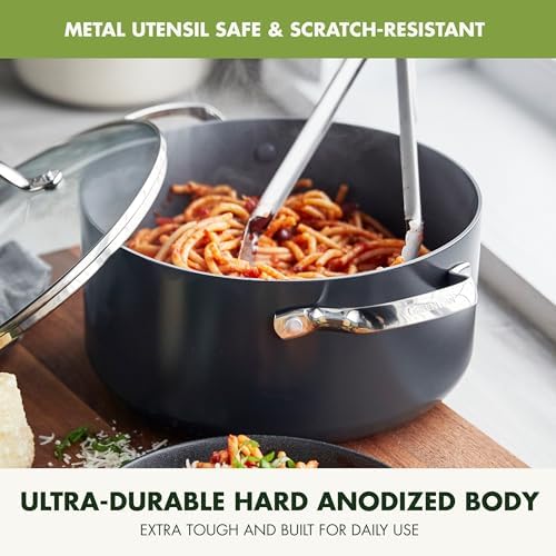 GreenPan Valencia Pro 5QT Ceramic Nonstick Stock Pot, Hard Anodized