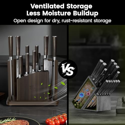 SYOKAMI 15-Piece Kitchen Knife Set with Magnetic Block, New for 2026