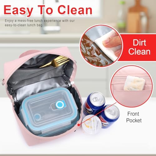 NOL 8L Insulated Lunch Bag for Women, Medium, Pink