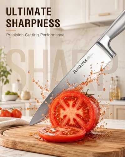 Astercook Knife Set 15 Piece German Steel Kitchen Knife Block Set