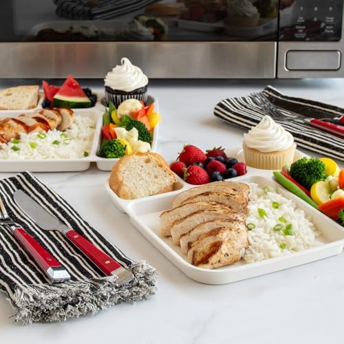 Nordic Ware Divided Meal Tray, Set of 2, White, Microwave Safe Polypropylene