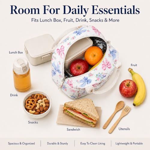Bluboon Lunch Bag for Women Men Cute Corduroy Lunch Tote Bags Reusable Insulated Lunch Box Large Capacity Reusable Insulated Cooler for Work Picnic or Travel