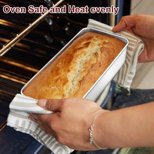 LIANYU Stainless Steel Loaf Pan, 12x5 Inch Large Bread Pan for Baking