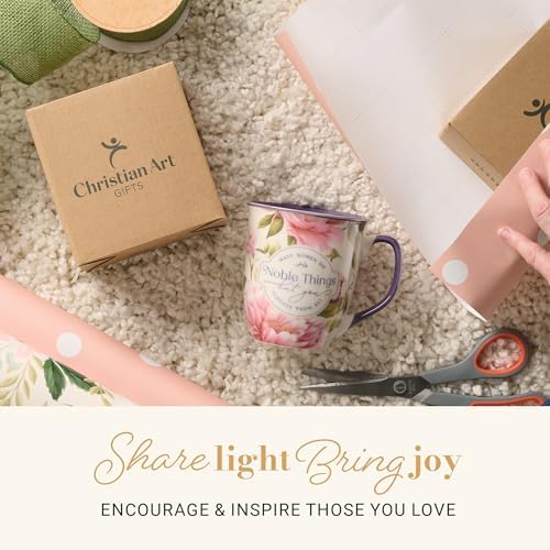 Christian Art Gifts Large Ceramic Scripture Coffee & Tea Mug for Women
