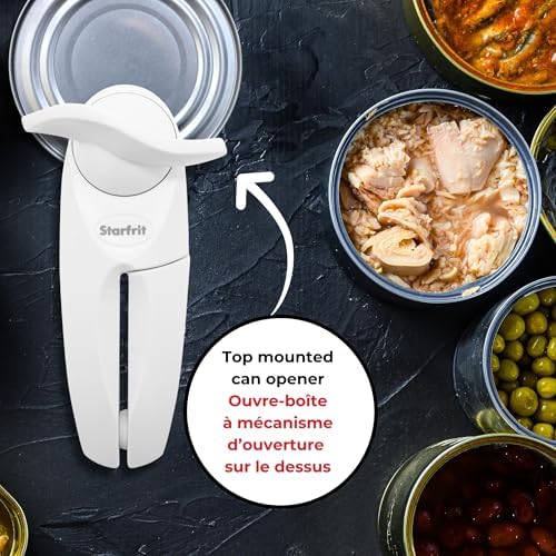 Starfrit Little Beaver Can Opener, Safe, Comfort Grip, White