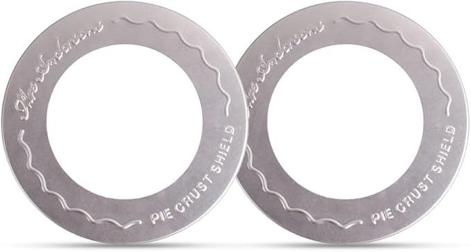 Mrs. Anderson's Baking Individual Pie Crust Protector Shields, Set Of 2, For Mini Pies And Pot Pies, Fits Up To 5-Inch Pie Plates, Prevents Over-Browning And Spills