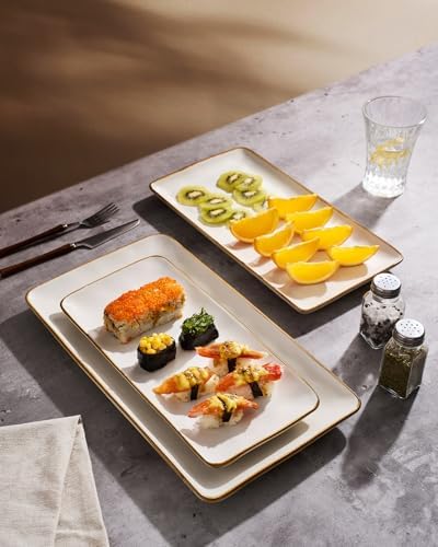Famiware Serving Platters Set of 3 Sizes - Rectangular, Matte White
