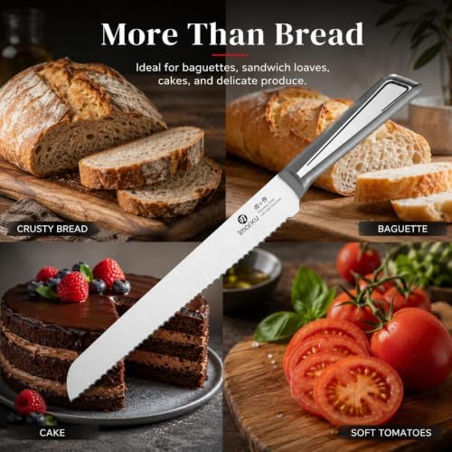 imarku Serrated Bread Knife with Japanese High Carbon Stainless Steel
