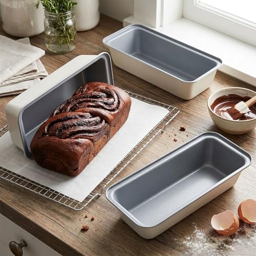 Long Bread Loaf Pan 3 Pack, 12x4 Inch Nonstick Carbon Steel