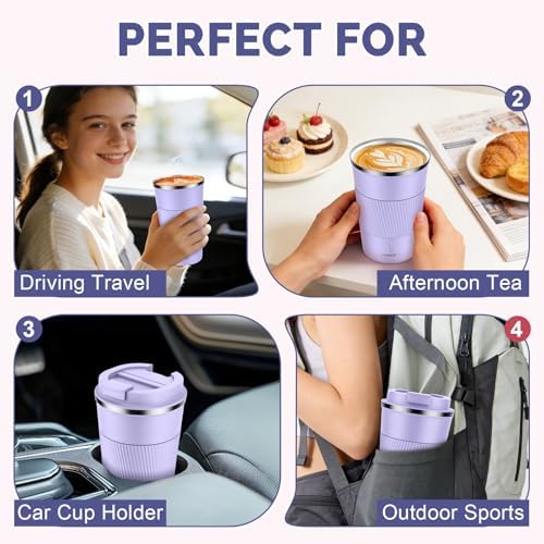 MOMSIV 17oz Travel Coffee Mug, Insulated Coffee Cup with Leakproof Lid