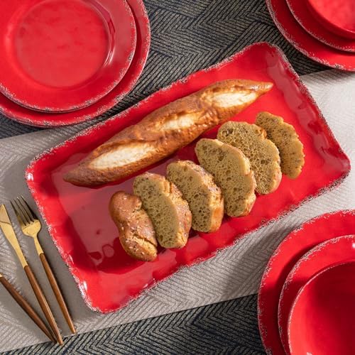 Farmhouse Rustic Melamine Serving Platters, set of 2, 17" x 10"