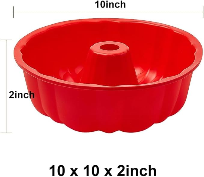 SOV silicone cake pan, silicone Cake Molds, Bakeware Non Stick 10 inch Pan for Jello,Gelatin,cake, Silicone Baking Molds for Cakes, Round Baking Pan (3 packs)