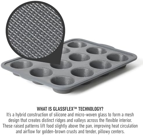 Calphalon Omni Bakeware Set, 6-Piece Baking Sheet Set, Baking Pans Set, Silicone Bakeware with GlassFlex Technology & Micro-Woven Glass Core, Nonstick Surface with Even Heating for Baking