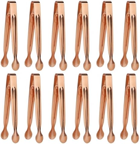 Small Serving Tongs, Mini Stainless Steel Sugar Tongs for Ice, Candy, Appetizers, Charcuterie, Kitchen Serving Utensils, Rose Gold