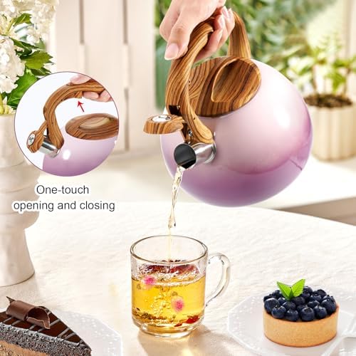 GGC Whistling Tea Kettle for Stove Top, 3.2QT/3L Stainless Steel Tea Kettle